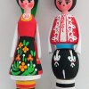 9лв. Кукли сувенир от дърво с фолклорни носии