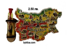2.50 лв. Магнит за хладилник Карта на България с фиолка
