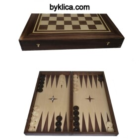 Табла за игра с естествен фурнир от бук и орех