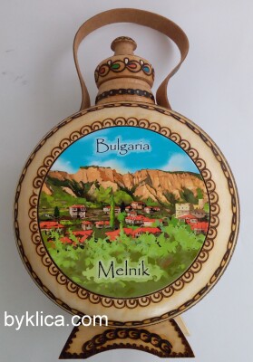 БЪКЛИЦА ОТ ДЪРВО МЕЛНИК С ПИРОГРАФИЯ