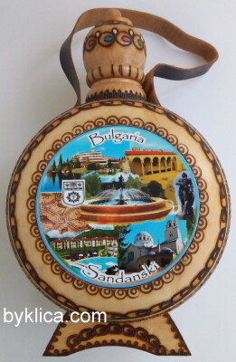 Дървена бъклица с пластмасов контейнер Сандански