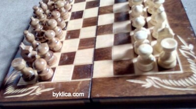 Дърворезбован комплект за Шах Табла БОРОВЕЦ