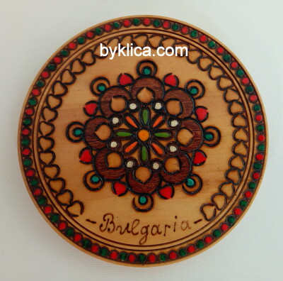 Чиния с пирография РОЗЕТКА