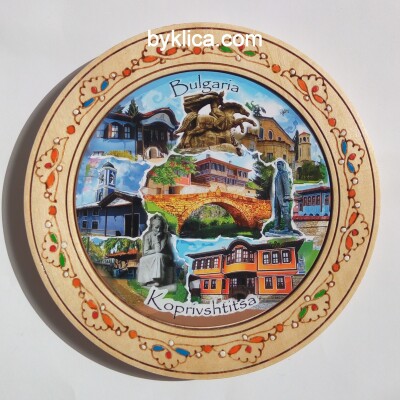 Чиния от дърво с пирография КОПРИВЩИЦА