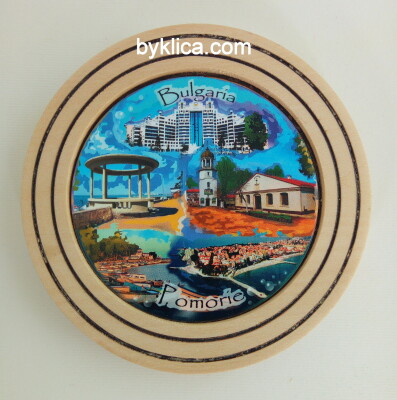 Чиния сувенир от дърво ПОМОРИЕ