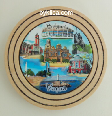 Чиния сувенир от дърво ВАРНА