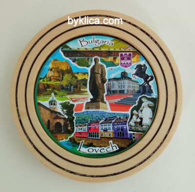 Чиния сувенир от дърво ЛОВЕЧ