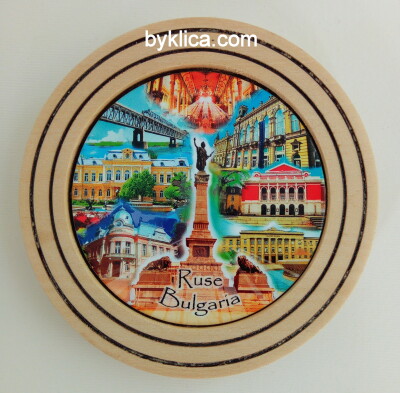 Чиния сувенир от дърво РУСЕ