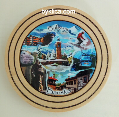 Чиния сувенир от дърво БАНСКО