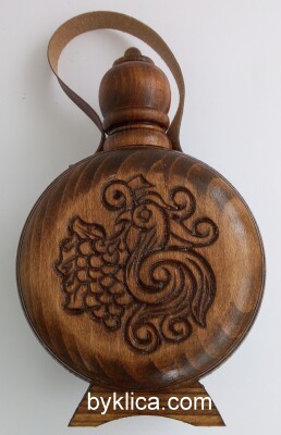 Бъклица с дърворезба на гълъб 600мл