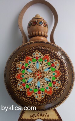 Бъклица с пирография Розетка 600мл