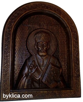 Икона с дърворезба на Свети Николай Чудотворец