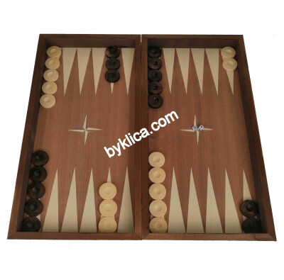 Шах и табла с фурнир от махагон и бук