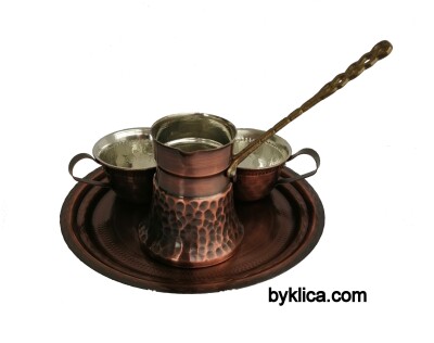 Сервиз за кафе от кована мед