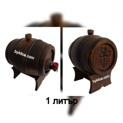 Дървено буренце с дърворезба