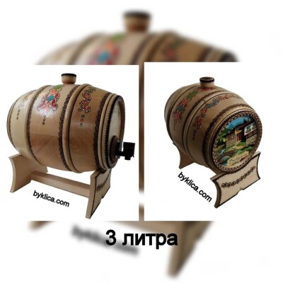 Дървено буре с пирография