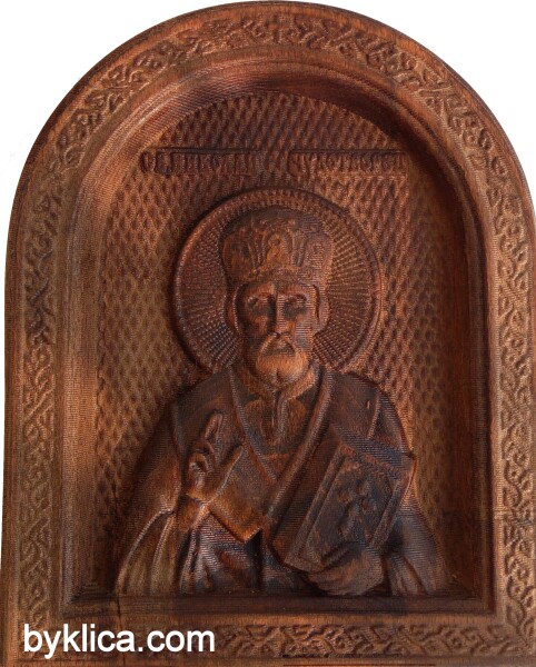 Икона с дърворезба на Свети Николай Чудотворец