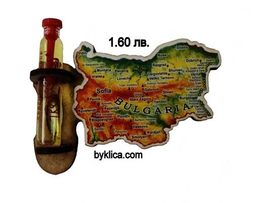 1.60 лв. Магнит за хладилник Карта на България с фиолка